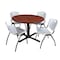 Cain Cain Round Table & Chair Set, Wood, Metal, Plastic Top, Cherry TB48RNDCH47GY - alternate 1